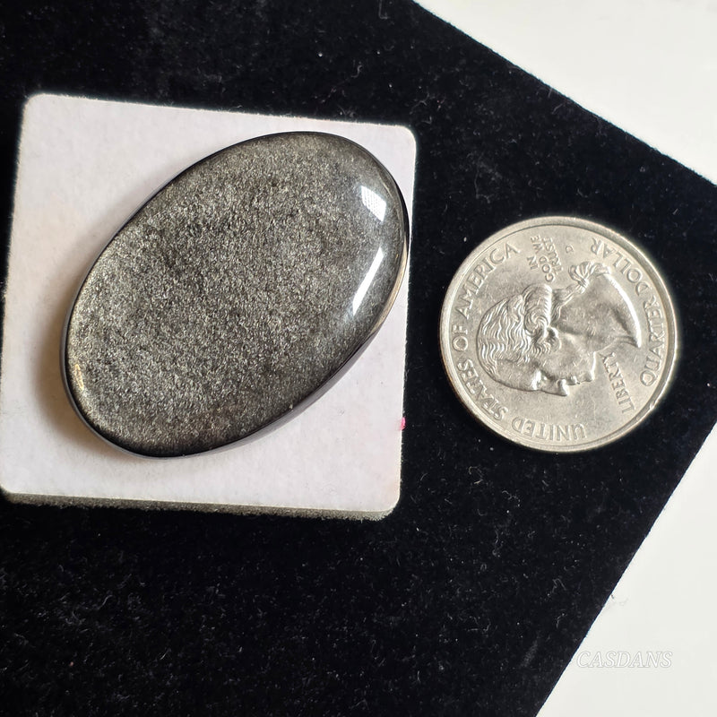 Silver Sheen Obsidian Cabochon