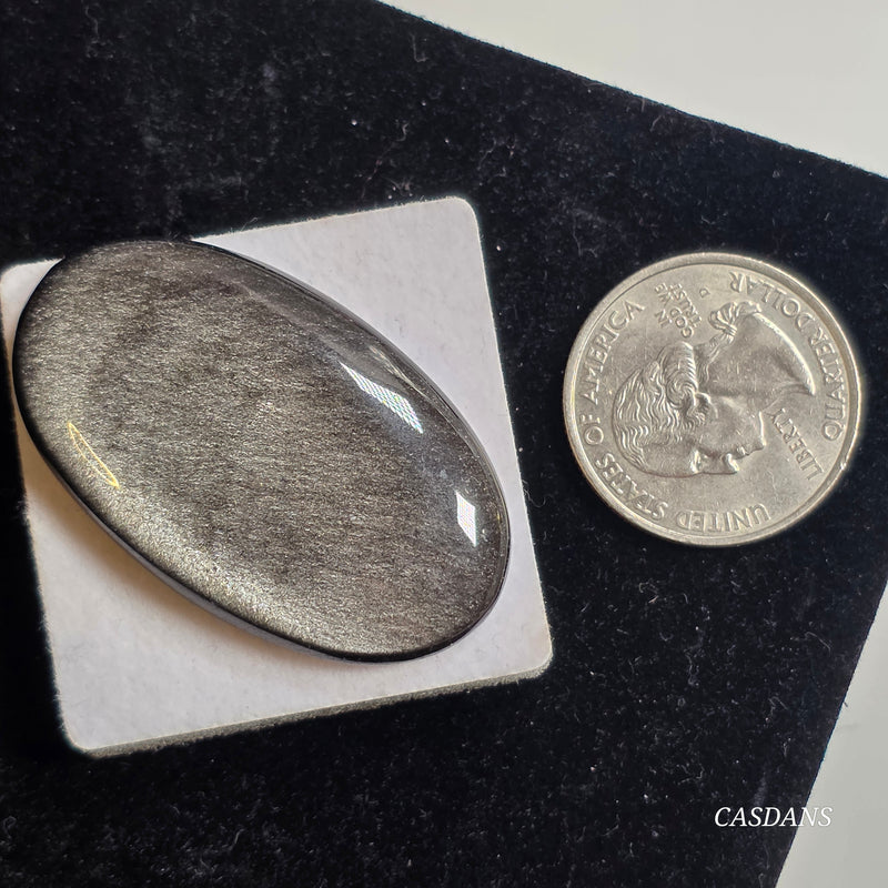 Silver Sheen Obsidian Cabochon