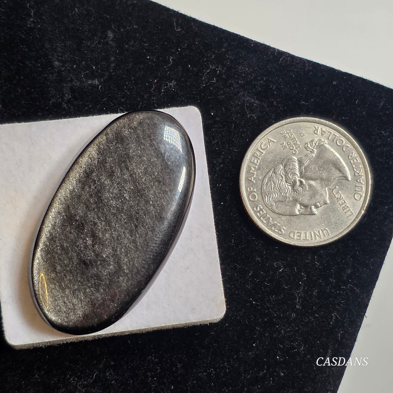 Silver Sheen Obsidian Cabochon