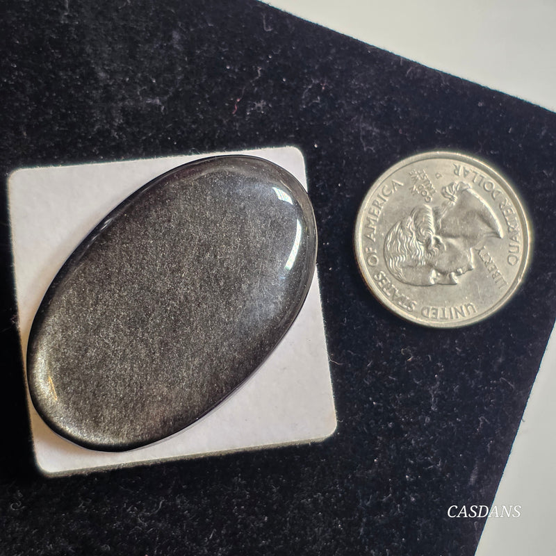 Silver Sheen Obsidian Cabochon
