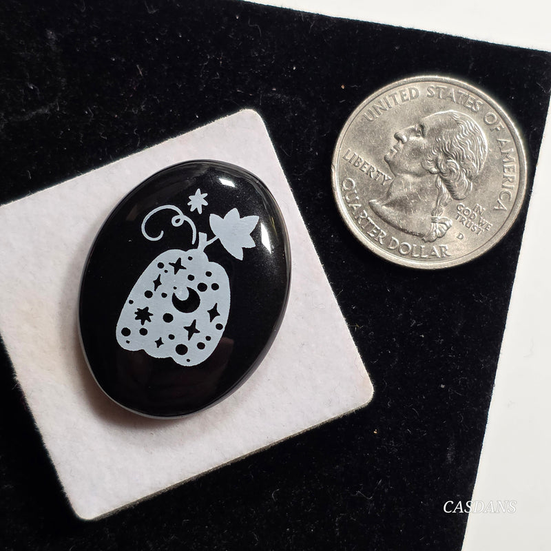 Engraved Onyx Cabochon