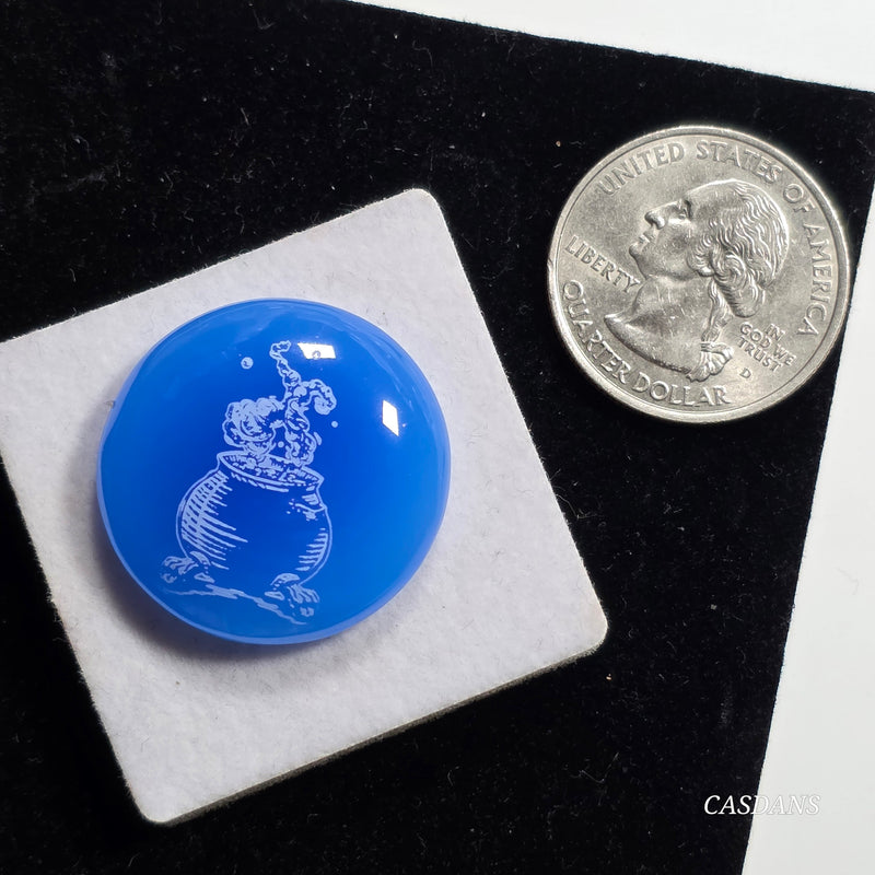 Engraved Onyx Cabochon