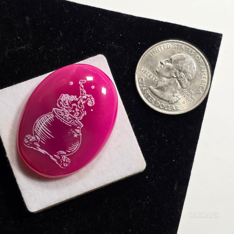 Engraved Onyx Cabochon