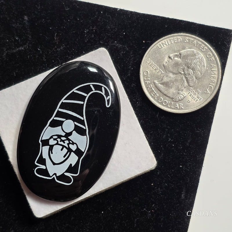 Engraved Onyx Cabochon