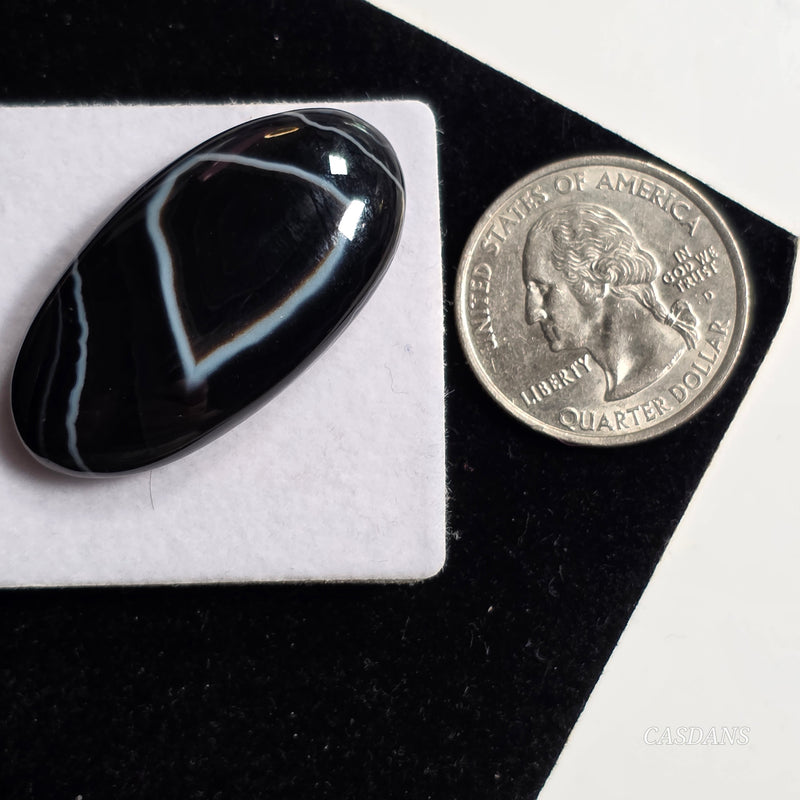 Black Banded Agate Cabochon