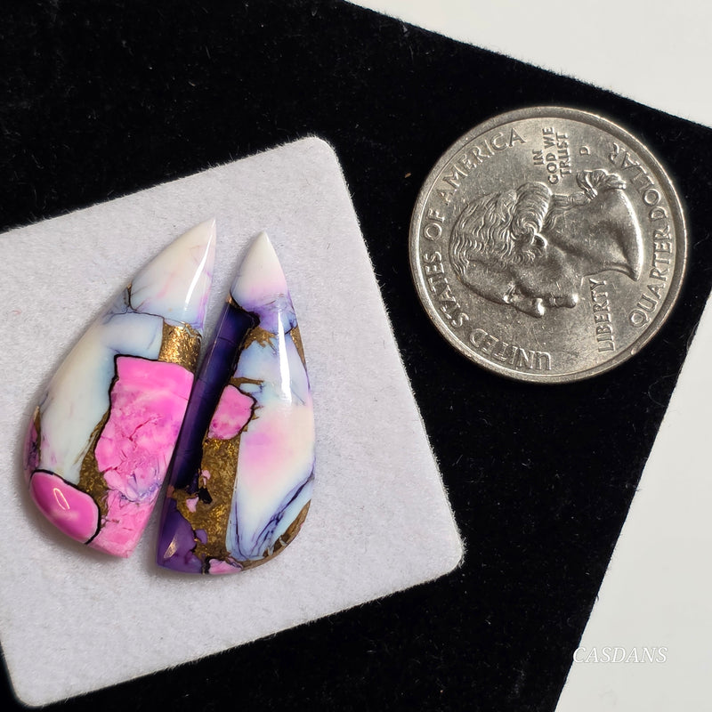 Orchid Frost Composite Cabochon Pair