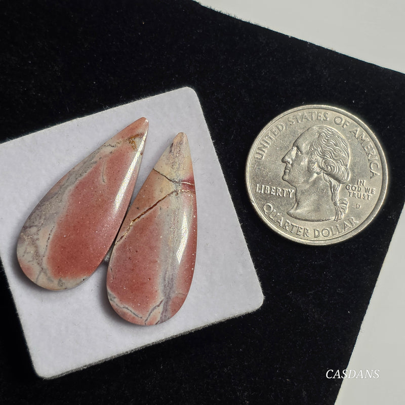 Picasso Jasper Cabochon Pair