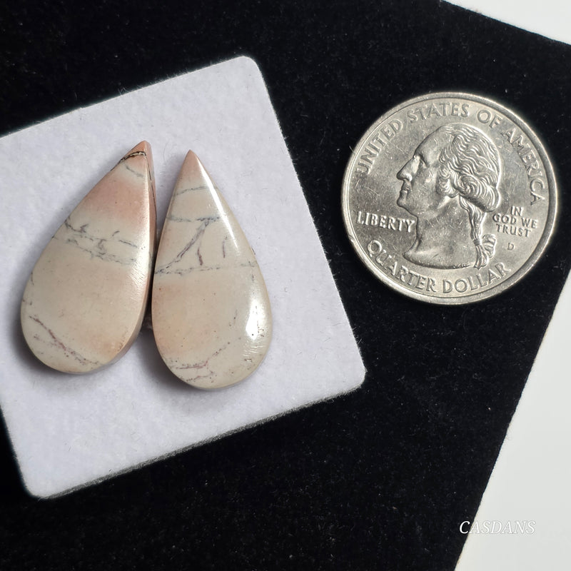 Picasso Jasper Cabochon Pair