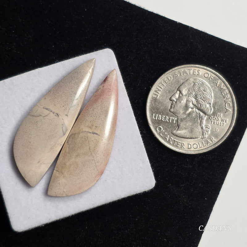 Picasso Jasper Cabochon Pair