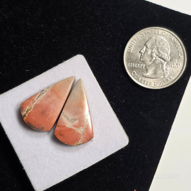 Picasso Jasper Cabochon Pair