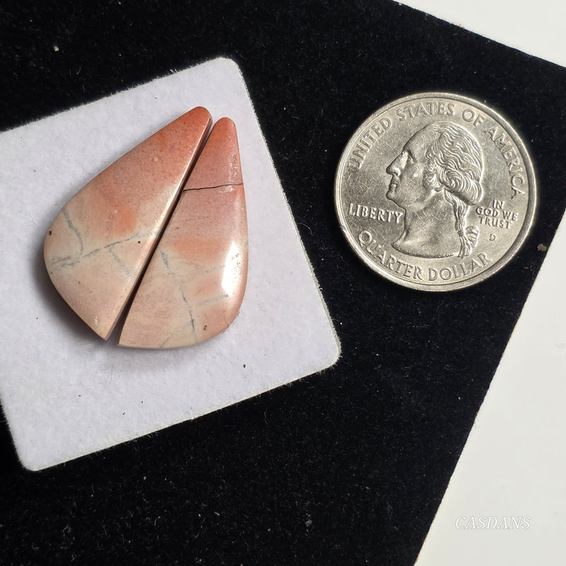 Picasso Jasper Cabochon Pair