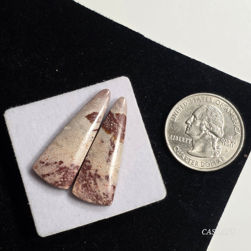 Picasso Jasper Cabochon Pair
