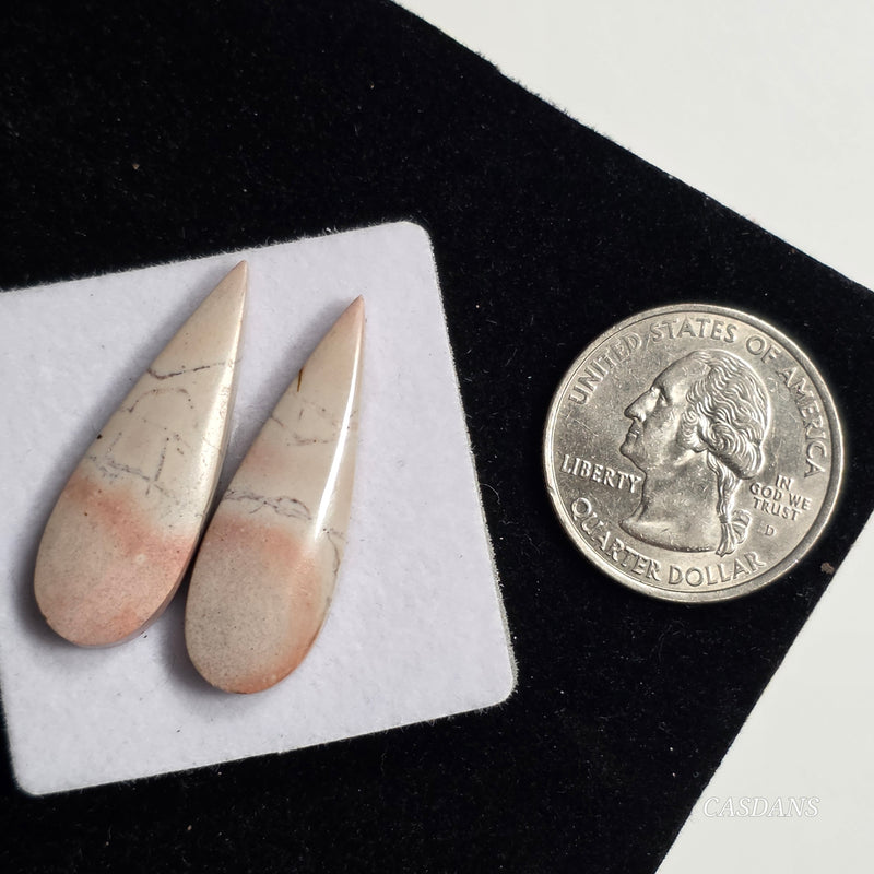 Picasso Jasper Cabochon Pair