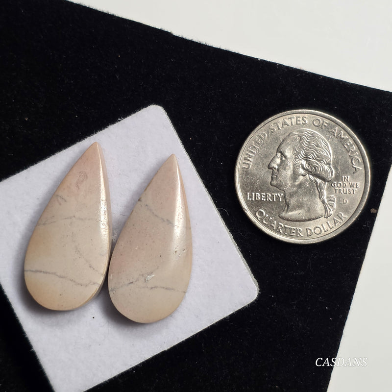 Picasso Jasper Cabochon Pair