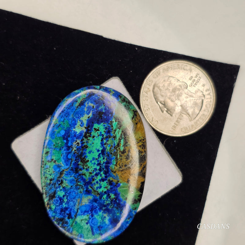 Bluebird Azurite Malachite Cuprite Cabochon