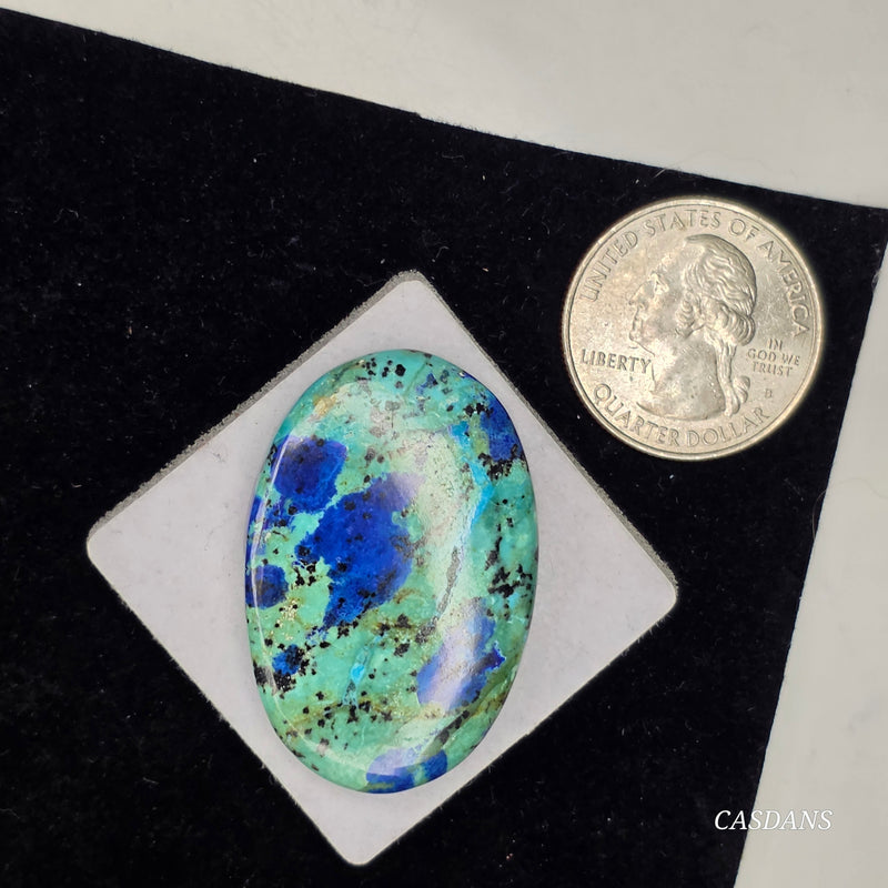 Bluebird Azurite Malachite Cuprite Cabochon