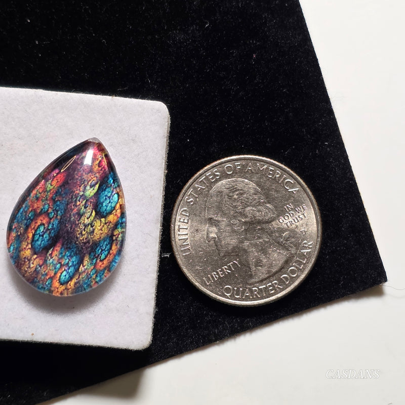 Glass Doublet Cabochon - 18x25mm Pear