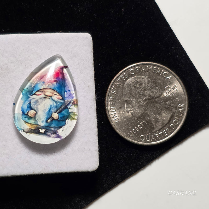 Glass Doublet Cabochon - 18x25mm Pear