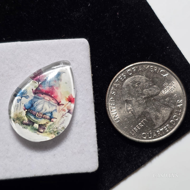 Glass Doublet Cabochon - 18x25mm Pear