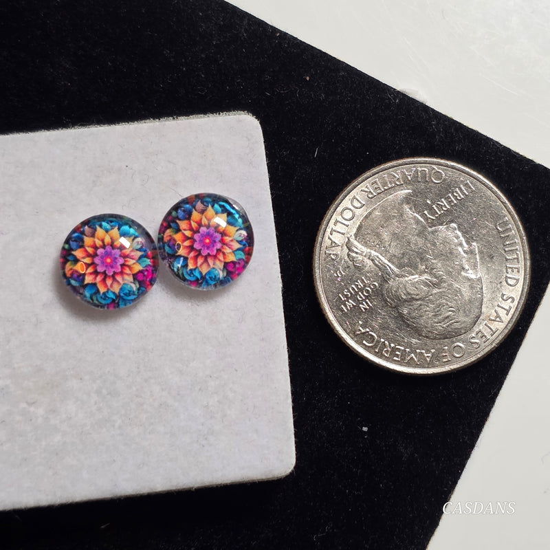 Glass Doublet Cabochon Pair - 10mm Round