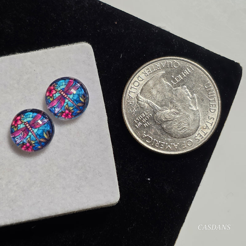 Glass Doublet Cabochon Pair - 10mm Round