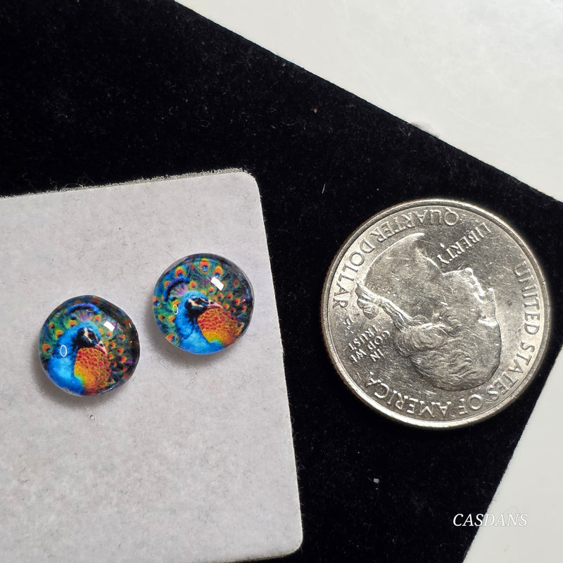 Glass Doublet Cabochon Pair - 10mm Round