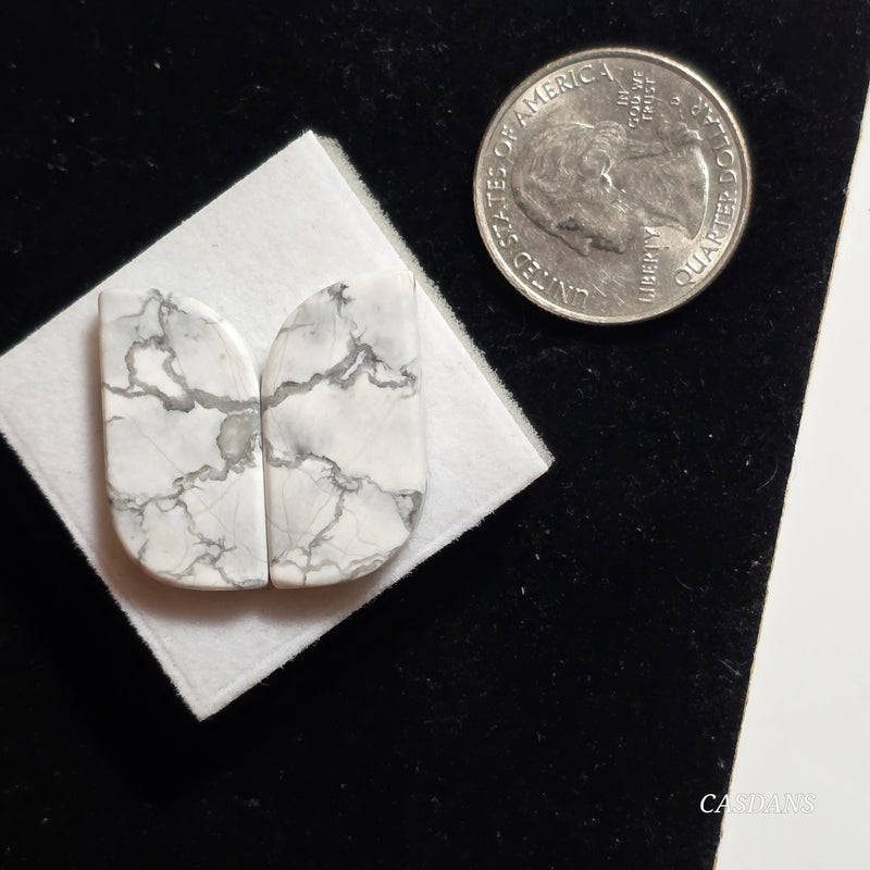 Howlite Cabochon Pair