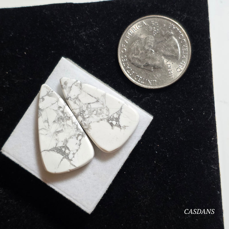 Howlite Cabochon Pair
