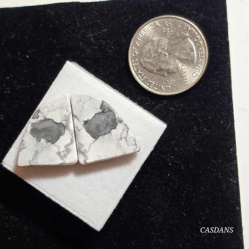 Howlite Cabochon Pair