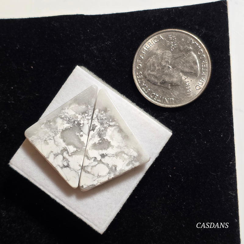 Howlite Cabochon Pair