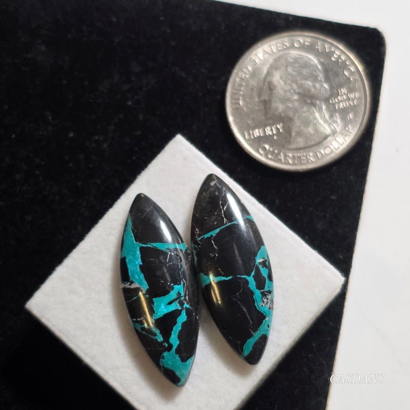 Dark Tide Composite Cabochon Pair