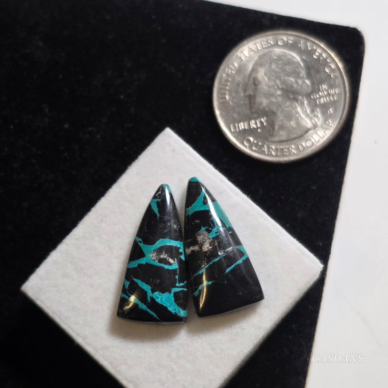 Dark Tide Composite Cabochon Pair