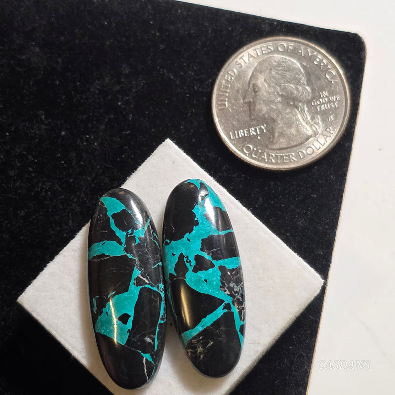 Dark Tide Composite Cabochon Pair