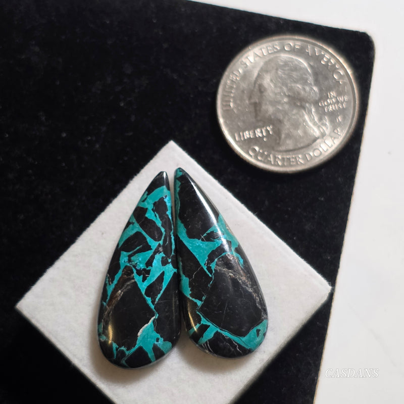 Dark Tide Composite Cabochon Pair