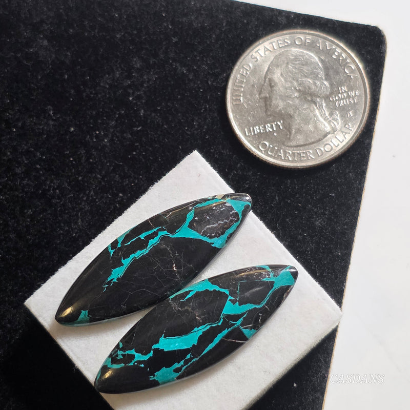 Dark Tide Composite Cabochon Pair