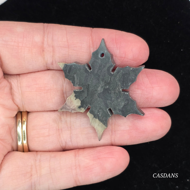 Petrified Wood Snowflake Cabochon