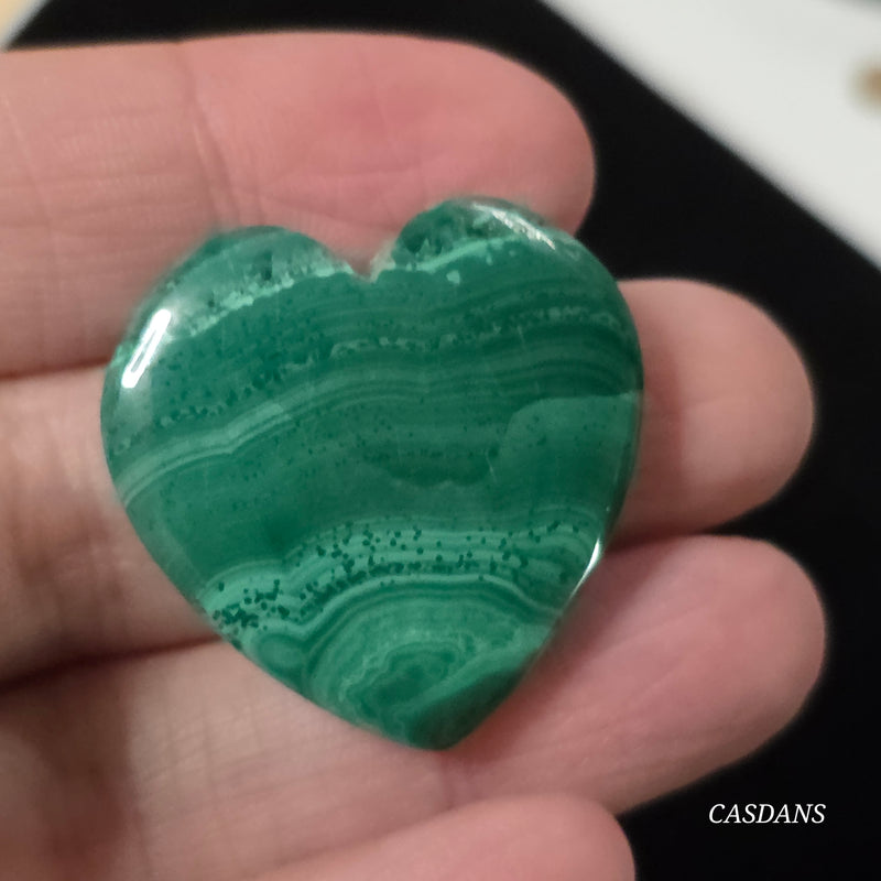 Malachite Heart Cabochon