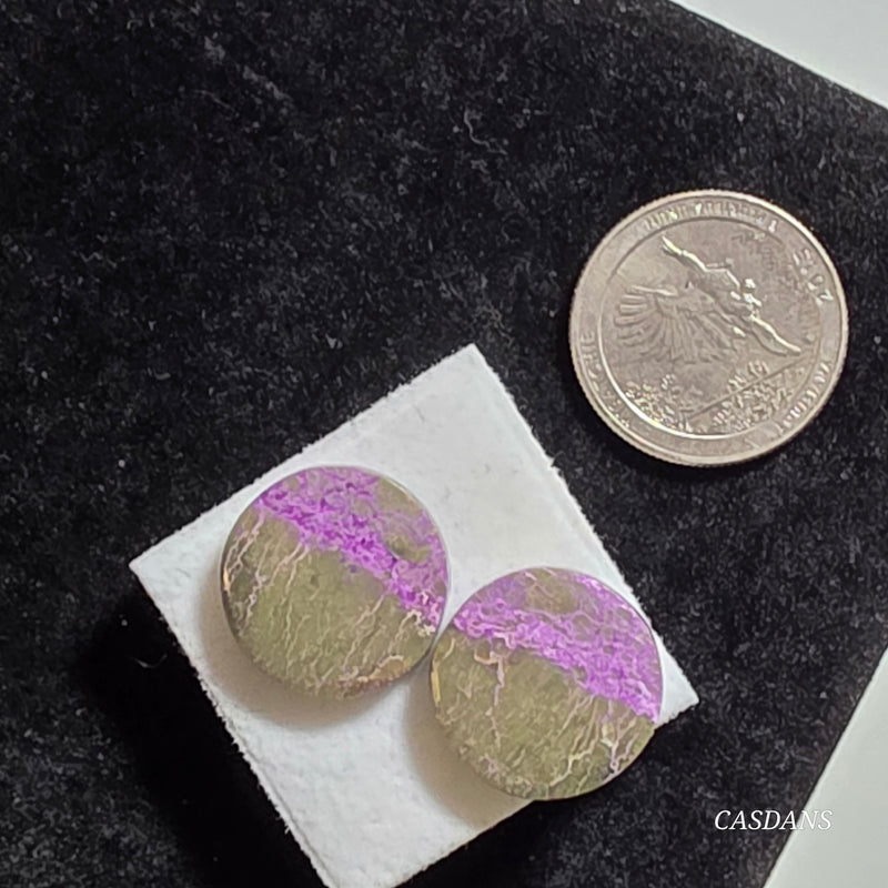 Stichtite Cabochon Pair