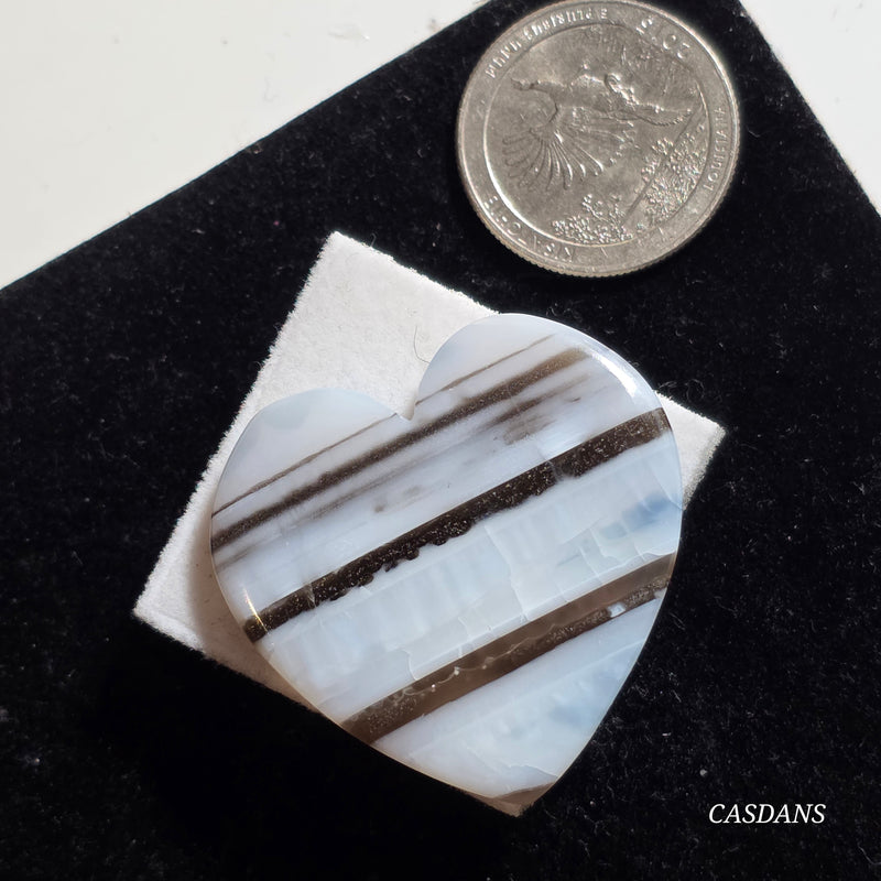 Blue Opal Heart Cabochon