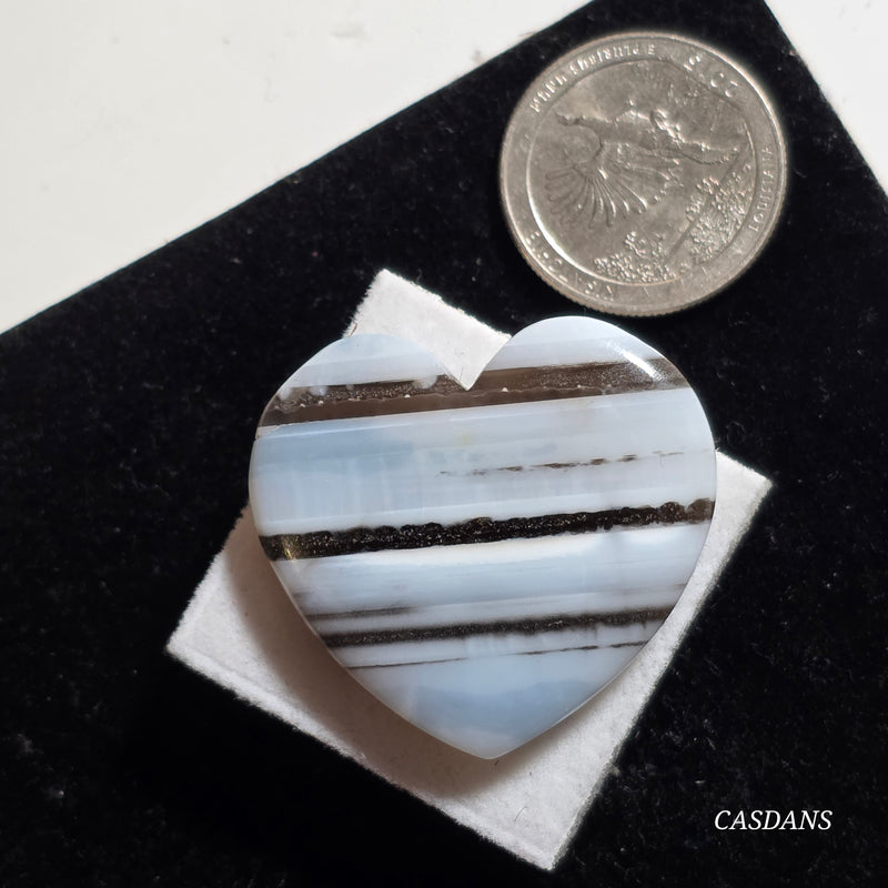 Blue Opal Heart Cabochon