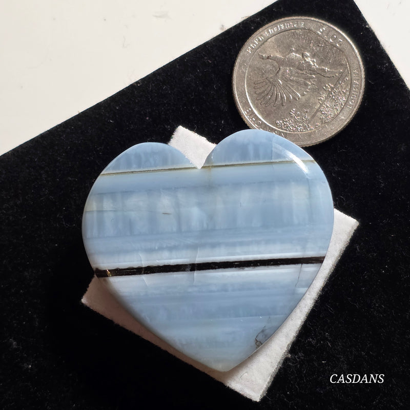 Blue Opal Heart Cabochon