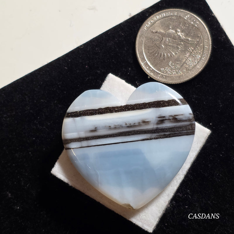 Blue Opal Heart Cabochon