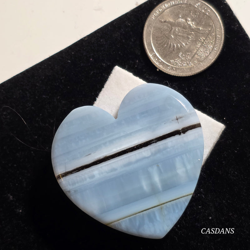 Blue Opal Heart Cabochon
