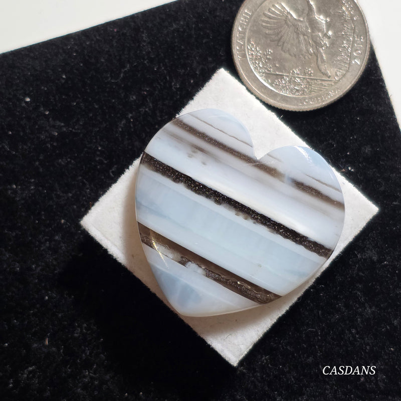 Blue Opal Heart Cabochon