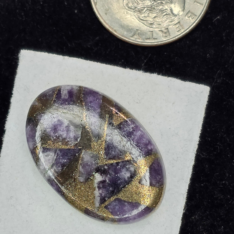 Lepidolite Copper Composite Cabochon