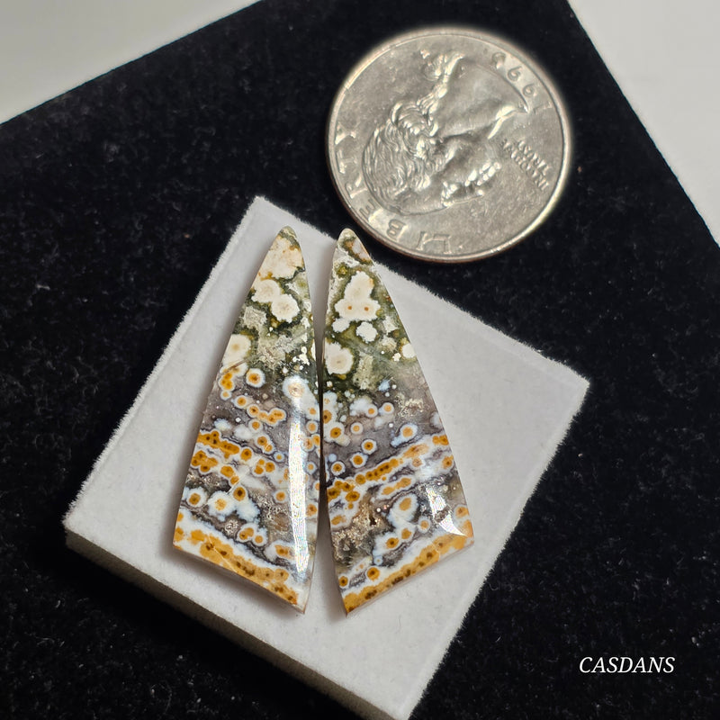 River Jasper Cabochon Pair