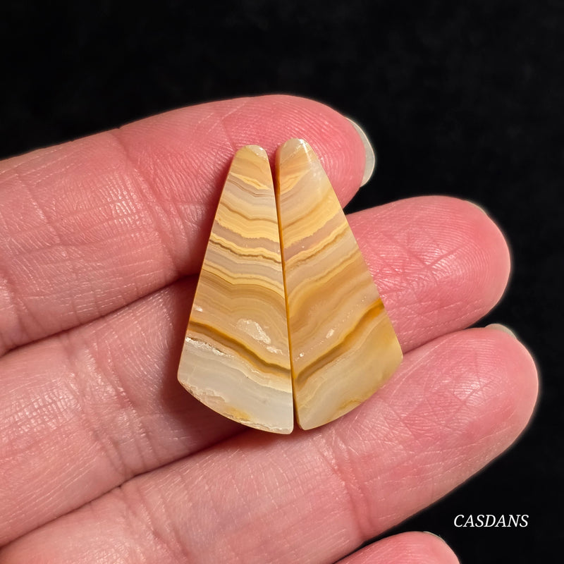 Crazy Lace Agate Cabochon Pair
