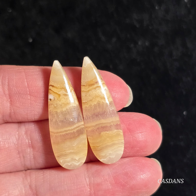 Crazy Lace Agate Cabochon Pair