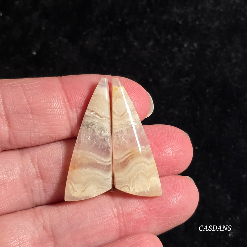 Crazy Lace Agate Cabochon Pair