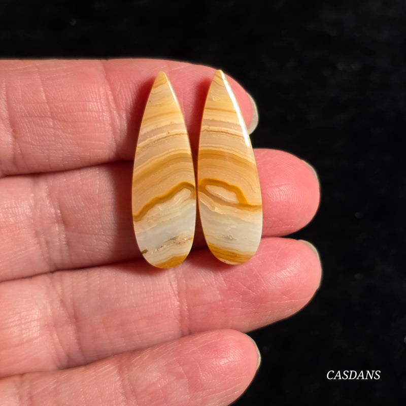 Crazy Lace Agate Cabochon Pair